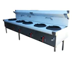 Complete Commercial Front Gutter Non-FIued Wok Table - 5 Burner  Complete Commercial Equipment - Silver