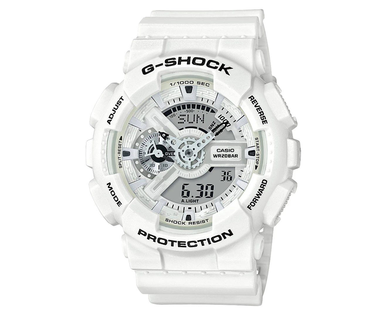 G-Shock Analog Digital White Resin Band Watch GA110MW-7A