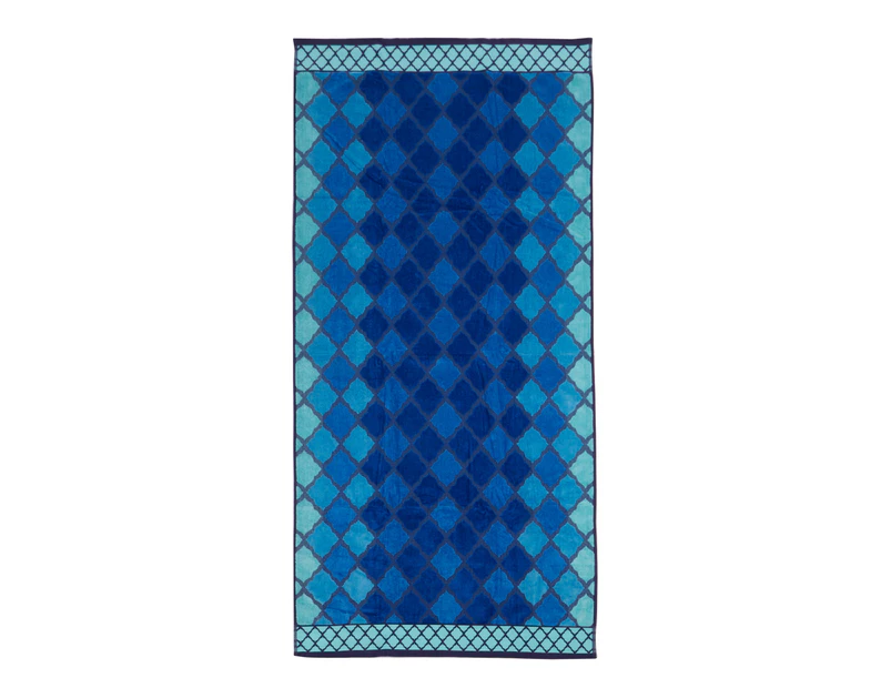 Cooper & Co. 86 X 172 cm, Blue Diamond Large Cotton Beach Towel
