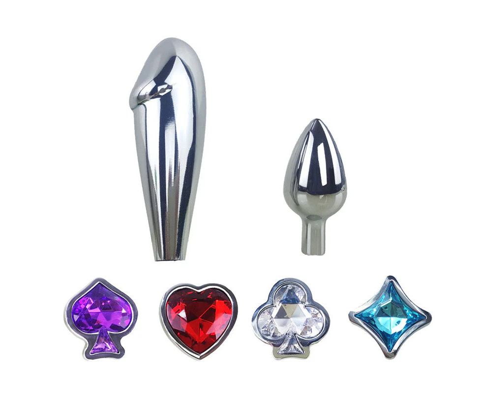 JRL 4x2 Crystal Jewelled Stainless Steel Deformable Anal Plug Kit