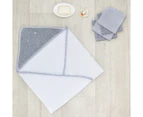 Living Textiles 5-Piece Bath Gift Set - Sheep/Grey Stripe