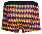 Happy Socks Men's Optic Square Trunk - Orange/Multi