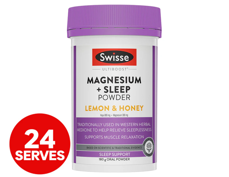 Swisse Ultiboost Magnesium + Sleep Powder Honey & Lemon 180g