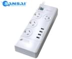 Sansai 4-Outlet Power Board + 4-Port USB Charging Station w/ Surge Protector 1