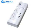 Sansai 4-Outlet Power Board + 4-Port USB Charging Station w/ Surge Protector