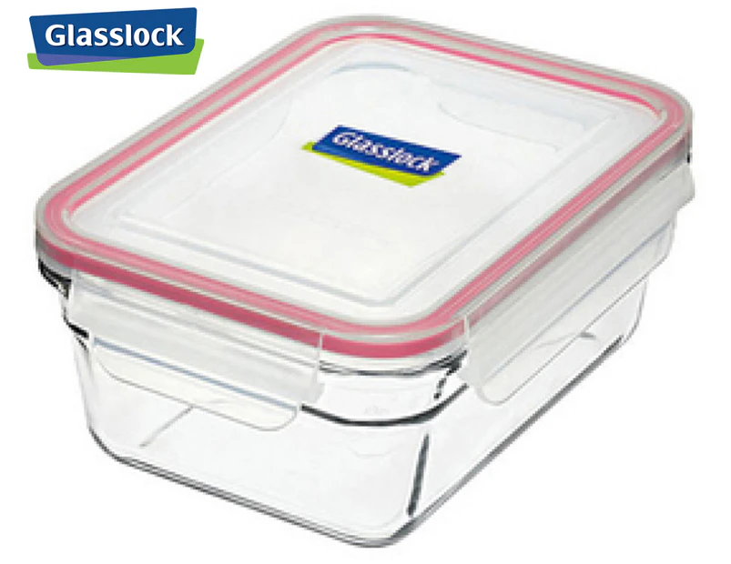 Glasslock 970mL Rectangle Oven Safe Glass Container w/ Snaplock Lid