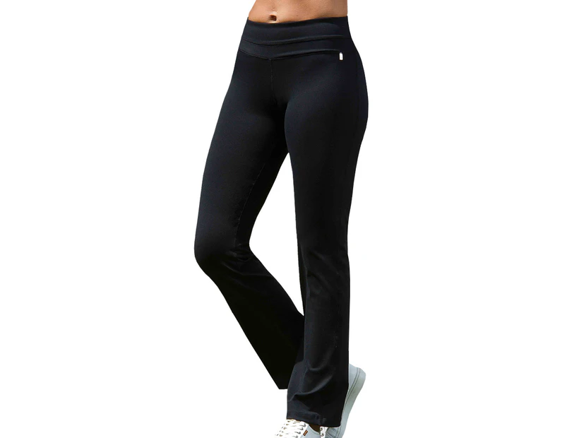 Women's Fitness - Wide Leg Pants - Black | Workout Pants Women