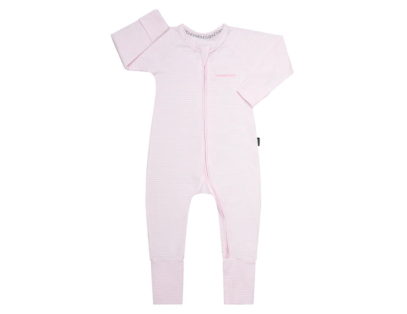Bonds Baby Zip Wondersuit - Pink/White