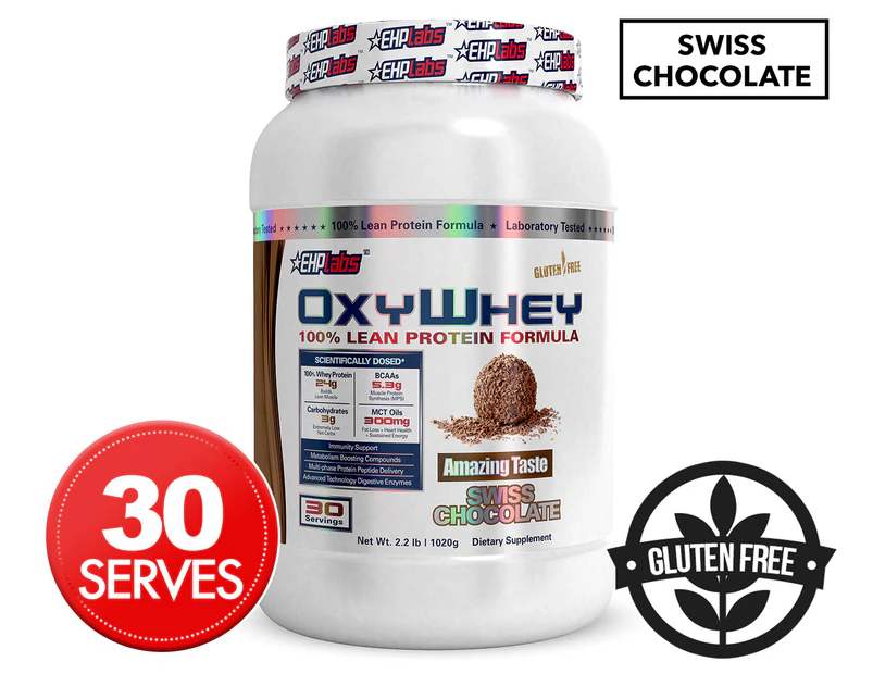 EHP Labs OxyWhey 100% Lean Protein Powder Swiss Chocolate 1020g