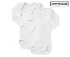 Bonds Baby/Toddler Long Sleeve Bodysuit 2-Pack - White