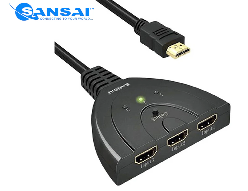 Sansai 3-Port HDMI Switcher & Connector