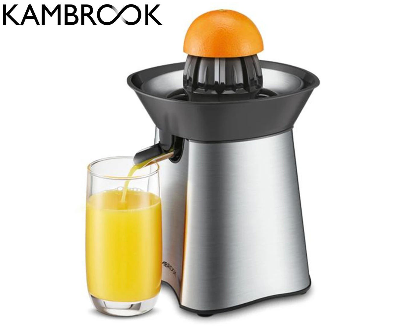 Kambrook 100W Easy Press Electric Citrus Fruits Lemon/Lime/Orange Juicer Silver