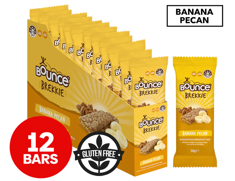 12 x Bounce Brekkie Bar Banana Pecan 50g