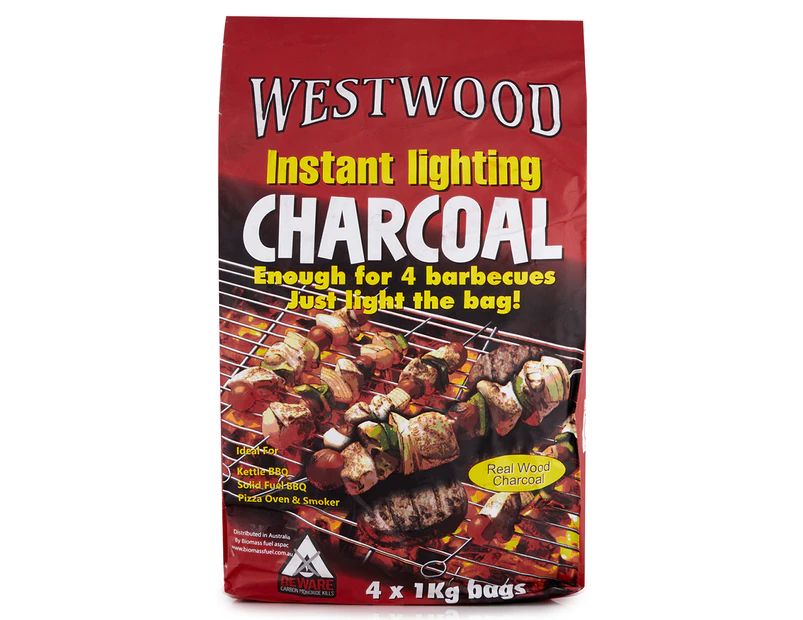 4 x Westwood Instant Fire Lighting Charcoal 1kg