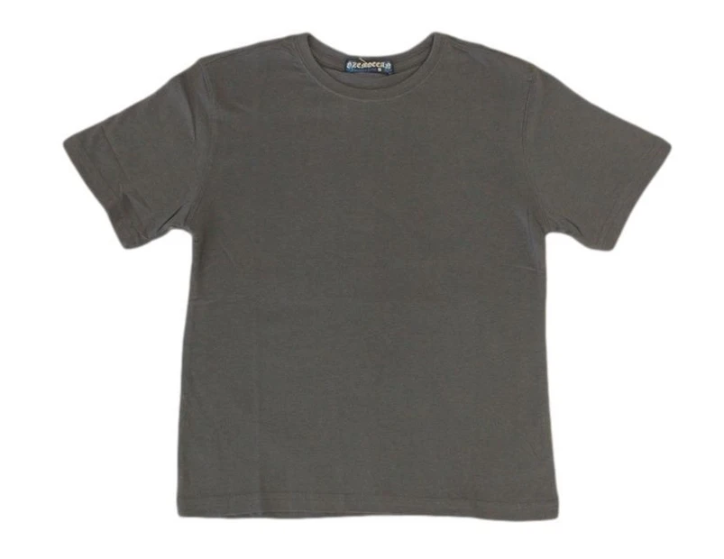 Kids Childrens Boys Girls Plain T Shirt 100% Cotton 4-16 - Charcoal