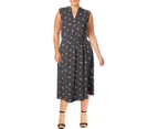 Anne Klein Womens Rhinecliff Floral Printed Nantucket/Oyster Shell Combo Maxi Dress