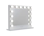 Large White Hollywood Makeup Mirror with LED Lights