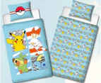 Pokemon Jump Single Bed Quilt Cover Set - Blue/Yellow/White