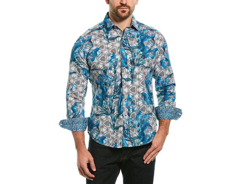 Robert Graham Men's  Tooker Woven Shirt - Blue
