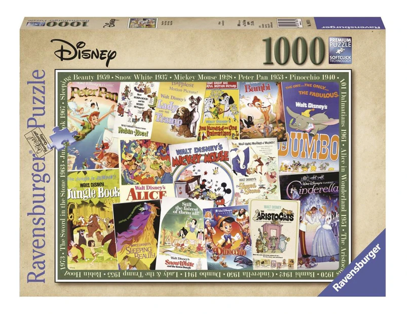 Ravensburger 1000-Piece Disney Vintage Movie Posters Jigsaw Puzzle