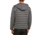 Brooks Brothers Men's  Quilted Down Bomber Jacket - Grey