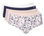 French Connection Women's Hipster Briefs 5-Pack - White/Navy/Nude/Light Pink/Floral