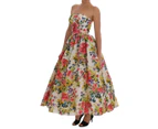 Dolce & Gabbana Multicolor Floral Print Ball Gown Dress