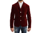 Dolce & Gabbana Sport Coat Blazer Bordeaux Velvet Jacket