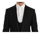 Dolce & Gabbana Black Wool Silk MARTINI Slim Smoking Suit Men Clothing Suits