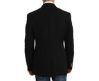 Dolce & Gabbana Black Wool MARTINI Coat of Arms Blazer Jacket Blazers Clothing Men