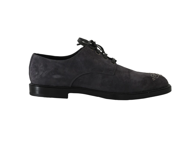 Dolce & Gabbana Gray Suede Derby Dress Formal Laceups Shoes