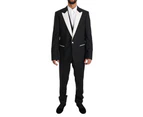Dolce & Gabbana Black Wool Martini 3 Piece Slim Suit