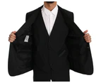 Dolce & Gabbana Black Wool 3 Piece Sequin Guitar Suit Men Clothing Suits