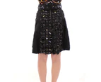 Dolce & Gabbana Black Crystal Handmade Above Knee Skirt Women Clothing Skirts