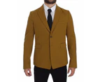 Dolce & Gabbana Yellow Cotton Stretch Blazer Men Clothing Blazers