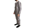 Dolce & Gabbana Silver Silk Double Breasted 3 Piece Suit
