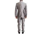 Dolce & Gabbana Silver Silk Double Breasted 3 Piece Suit