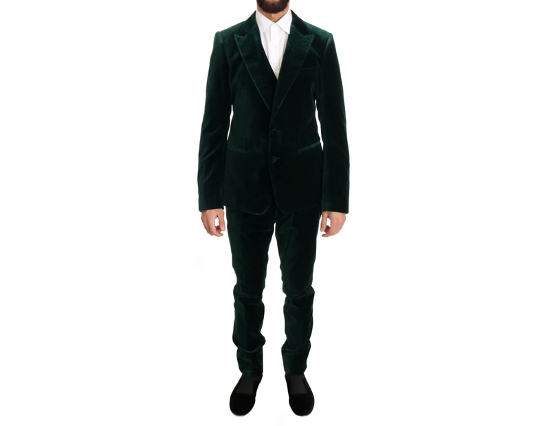 Dolce & Gabbana Green Velvet Slim Fit Two Button Suit