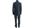 Dolce  Gabbana Blue Wool Double Breasted 3 Piece Suit