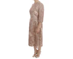 Dolce & Gabbana Pink Silk Lace Ricamo Shift Gown Dress Clothing Dresses Women