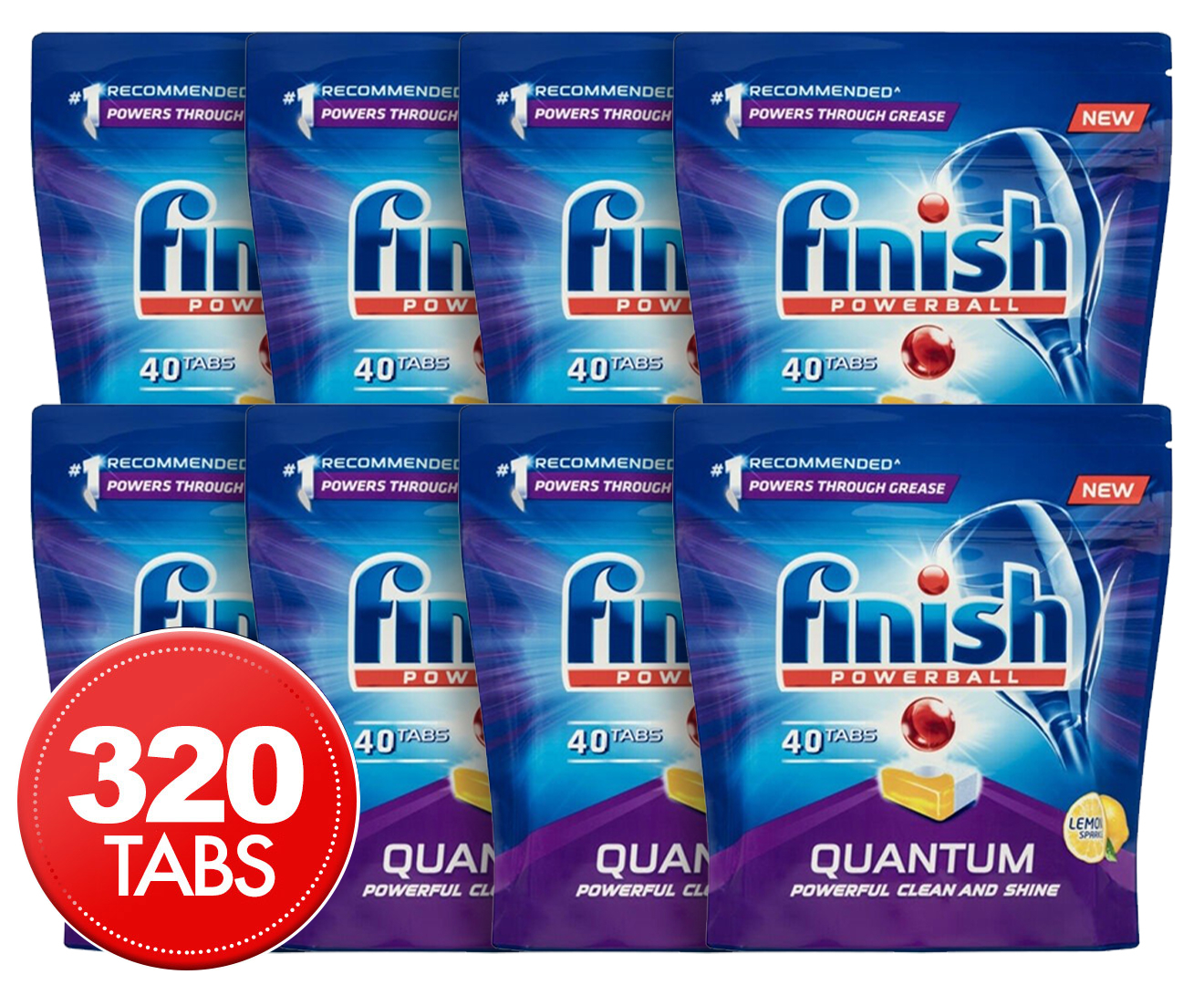 8 X 40pk Finish Powerball Quantum Dishwashing Tabs Lemon | Catch.com.au