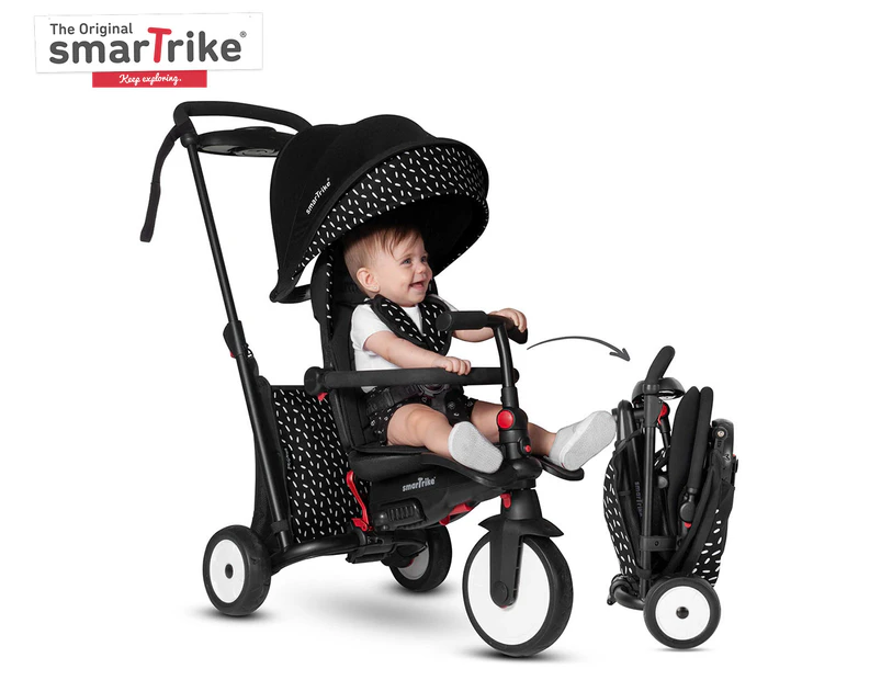 SmarTrike STR5 Personalised Folding 7 in 1 Baby Trike - Black