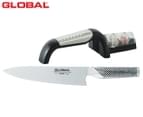 Global 20cm Cook's Knife w/ Water Sharpener Set 1