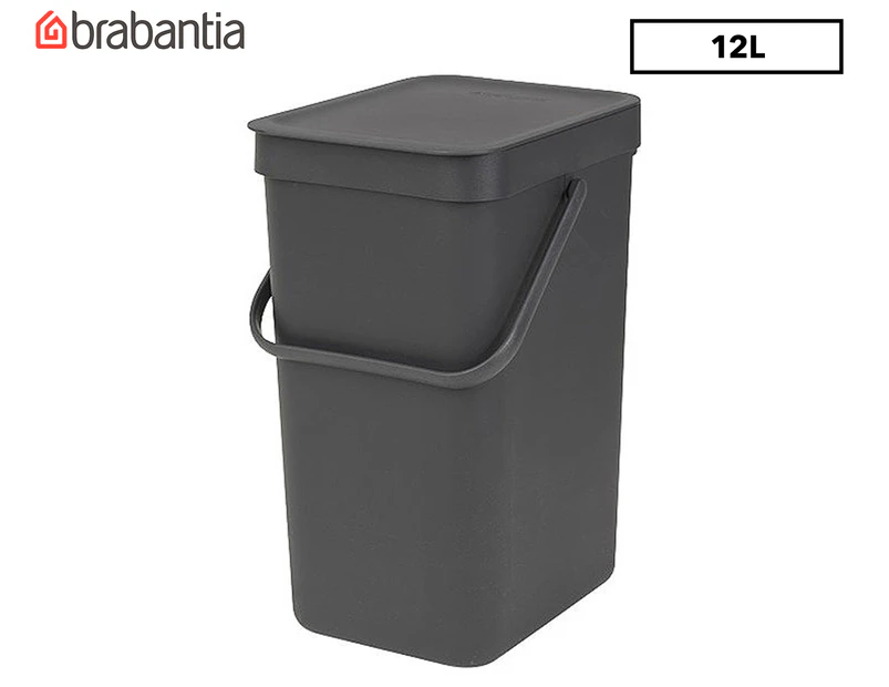 Brabantia 12L Sort & Go Waste Bin - Grey