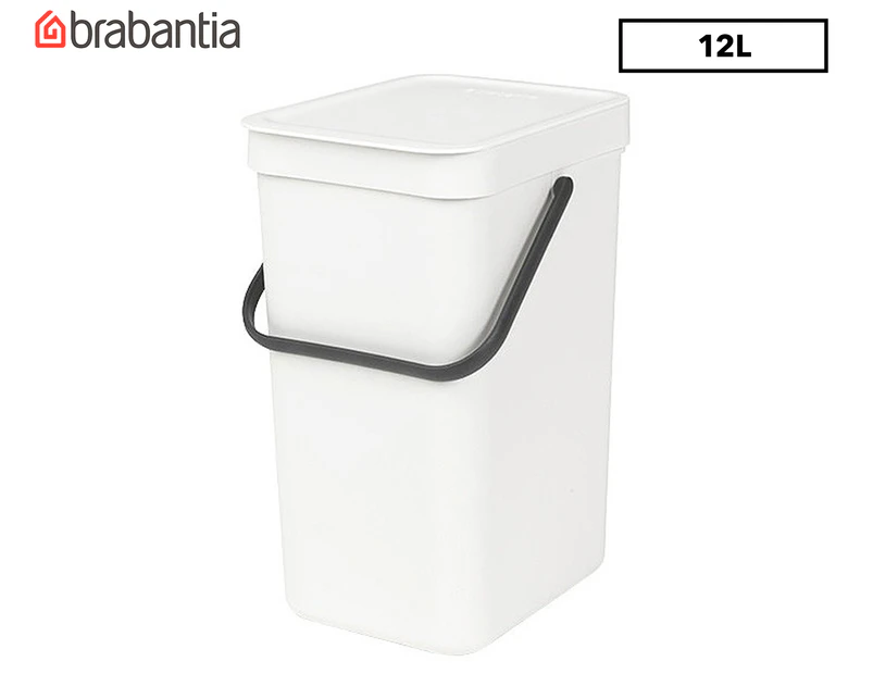 Brabantia 12L Sort & Go Waste Bin - White