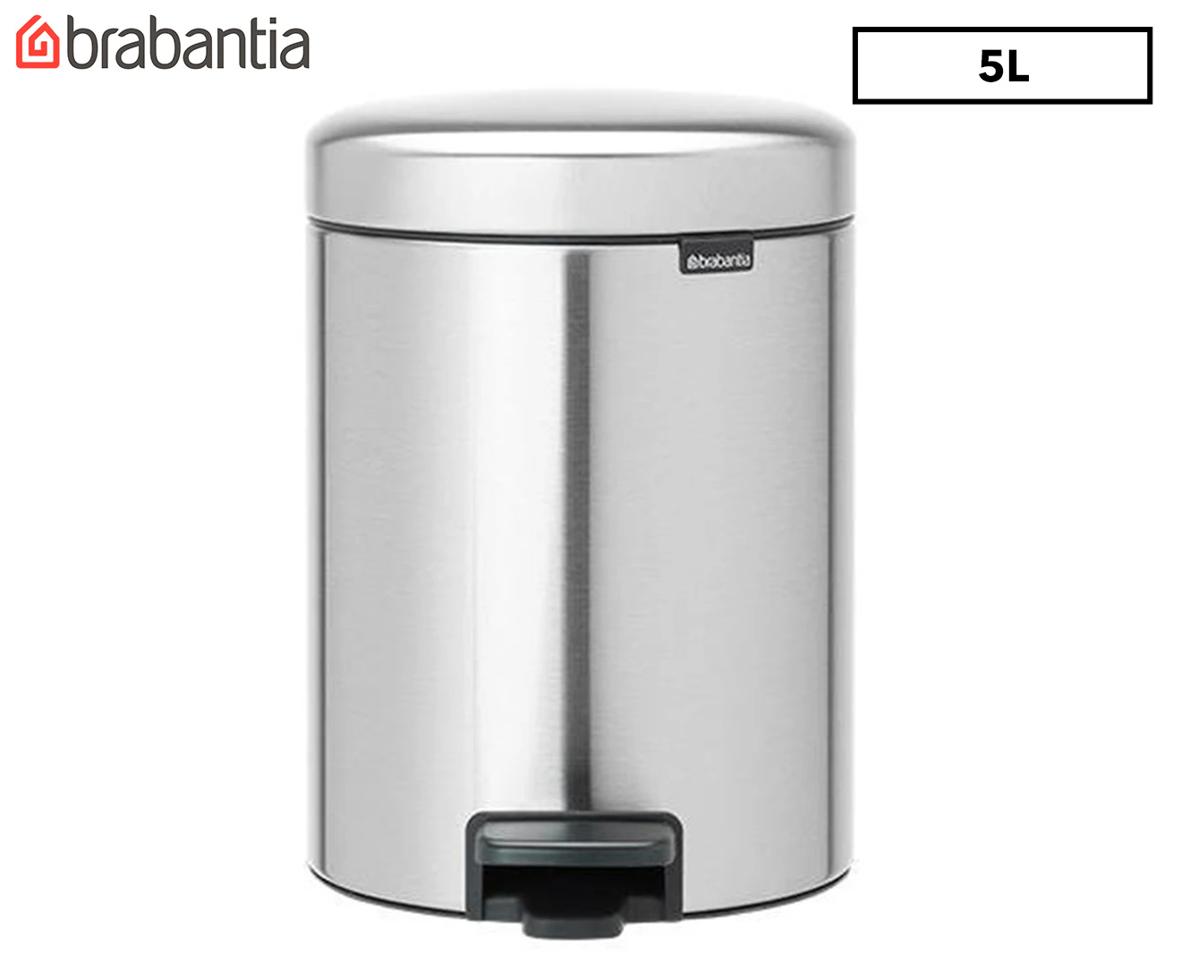 Brabantia 5L NewICON Pedal Bin - Matte Steel