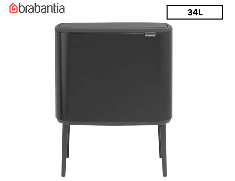 Brabantia 11/23L BO Touch Dual Bin - Matte Black (Recycling w/ Inner Buckets 11L & 23L)