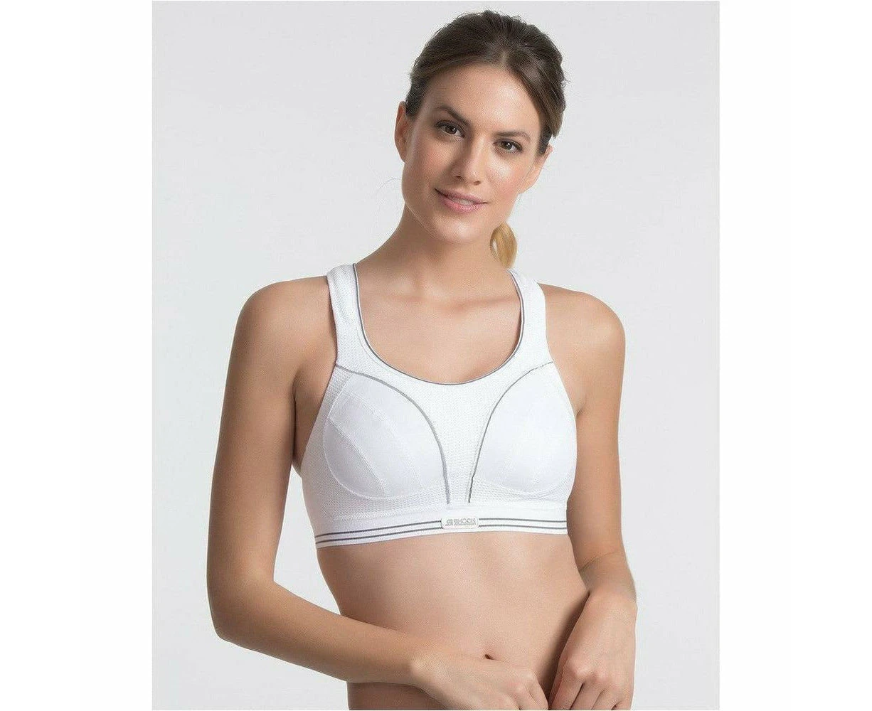 Shock Absorber Ultimate Run Sports Bra in White/silver