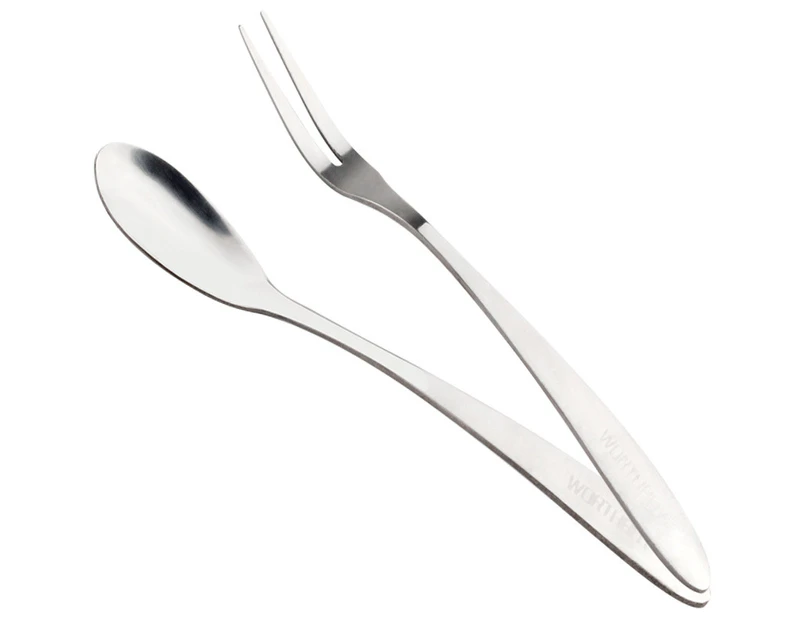 Worthbuy Stainless Steel Fruit Fork Coffee Spoon Set - Silver