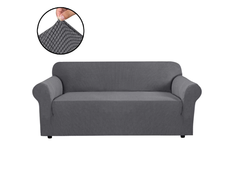 Form Fitted High Stretch Rich Material 1/2/3/ Seater Couch Sofa Slipcover Lounge Covers Chair Covers Furniture Protector Cover, Grey